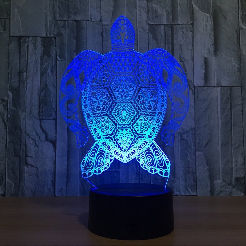 Warm Light Sea Turtle 3D Night Light, 7 Colors Changing Optical Illusion Smart Touch Table Desk Lamp, Perfect Gifts for Kidsâ€™ Home Decoration LED Lamp - Image 4